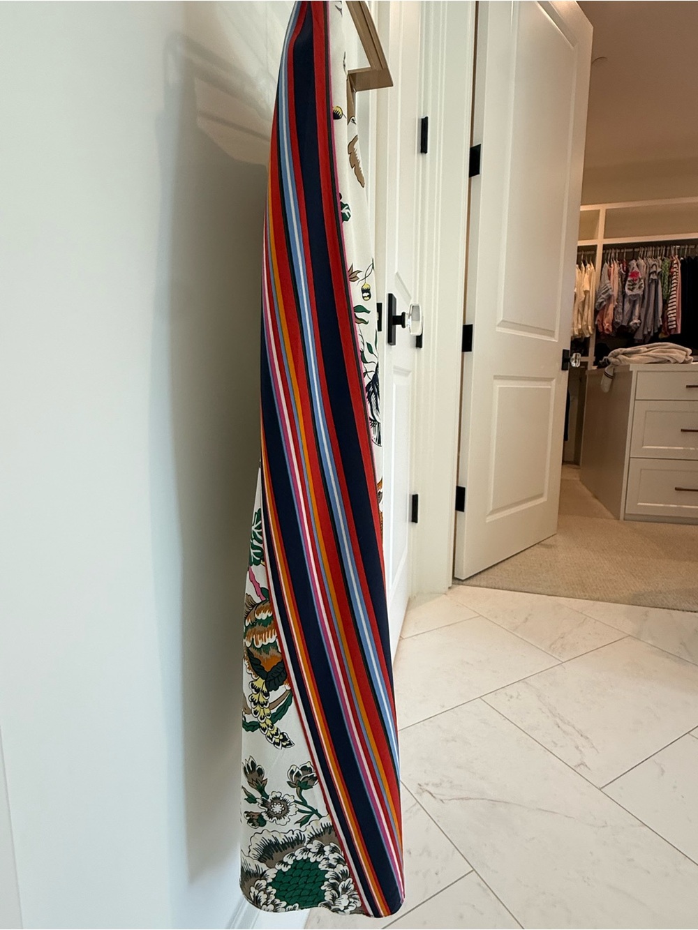 Tory Burch Floral Print Midi Skirt in Cream with Green & Orange Accents - Picture 3 of 6